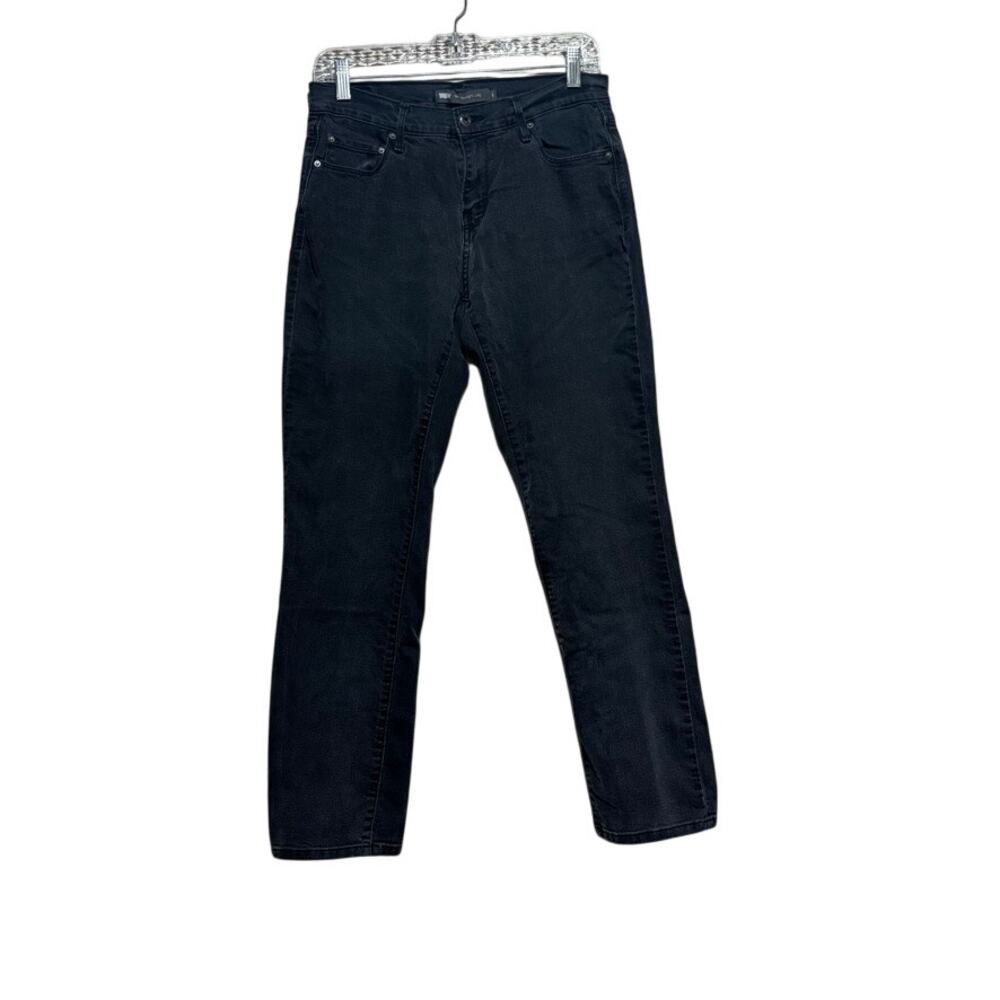 Levi’s 505 Straight Leg Jeans Womens Size 6 Black Mid Rise Stretch Denim Pants